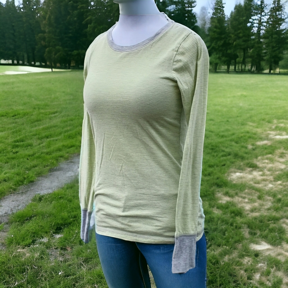 Mossimo striped long sleeve shirt sz M, gray/green